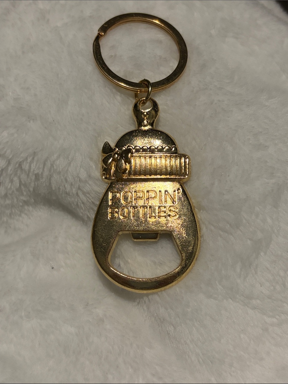 Source Unknown Gold 'Poppin Bottles' Keychain Bottle Opener